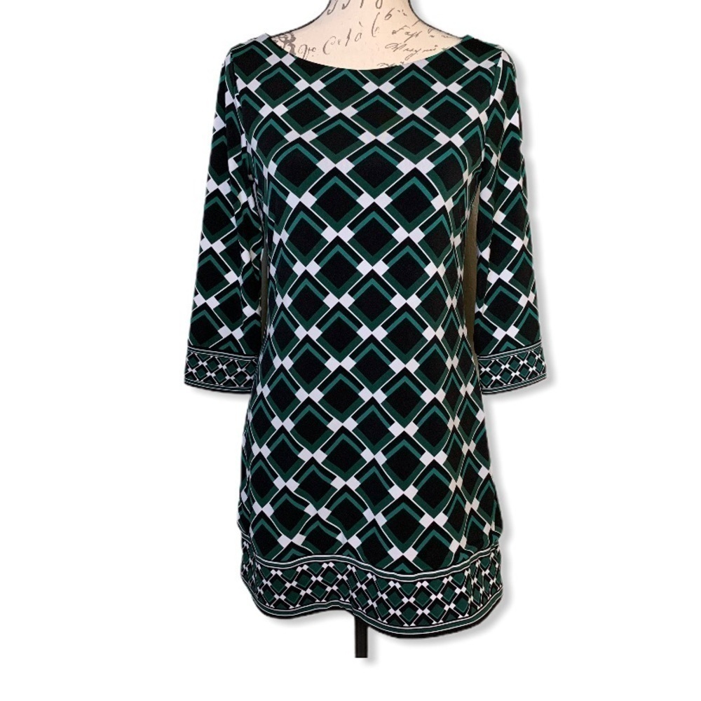 White House Black Market Black Print Dress